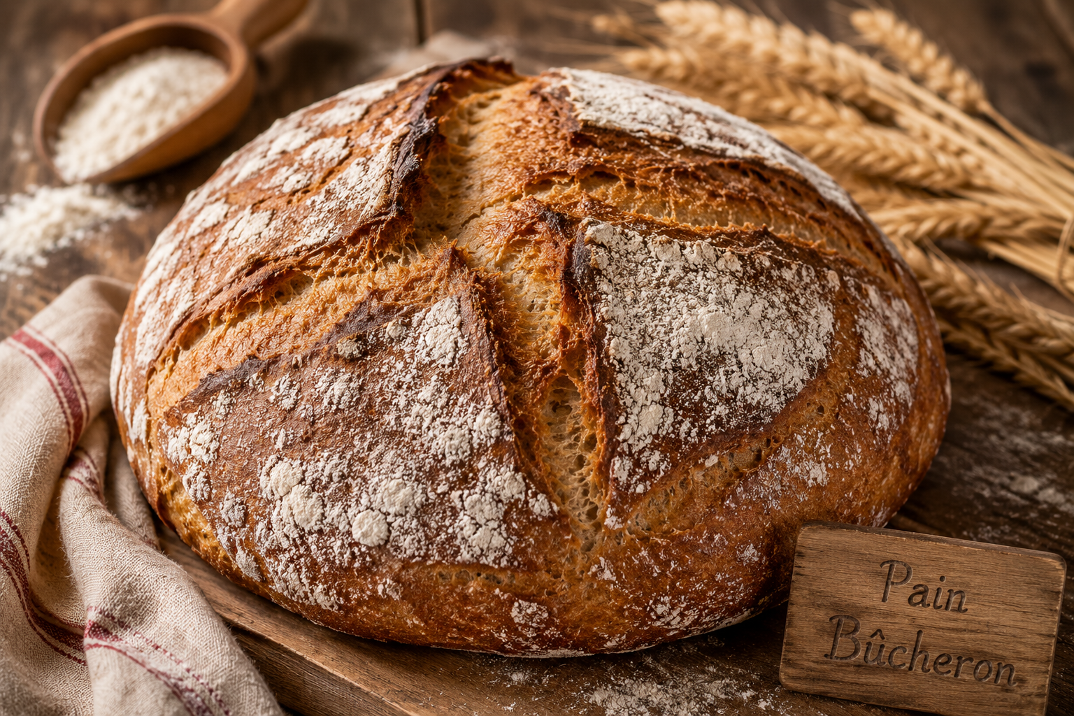 Recette du pain bûcheron : le secret d’une miche rustique Découvrez notre recette du pain bûcheron ! 🥖 Apprenez à façonner ce pavé rustique aux graines, riche en seigle et en fibres pour une satiété durable.