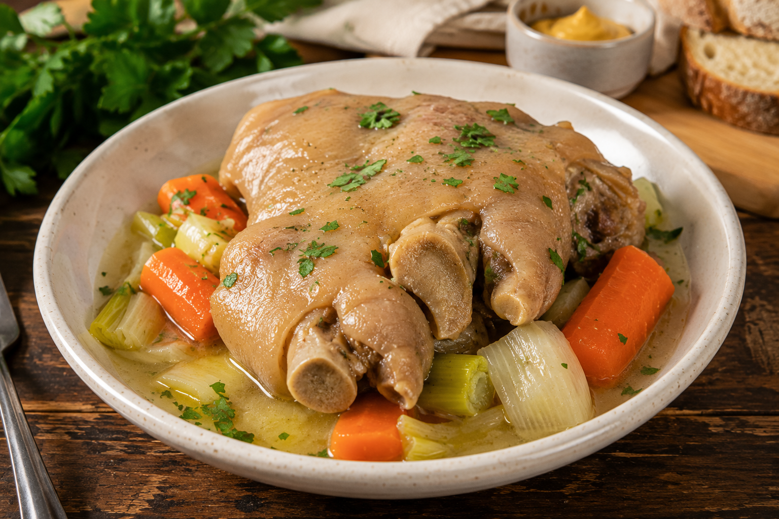 Recette du pied de veau : les secrets d’une chair fondante Réussissez votre recette pied de veau avec nos secrets de cuisson longue et fondante. Découvrez comment le paner au four pour un résultat croustillant !