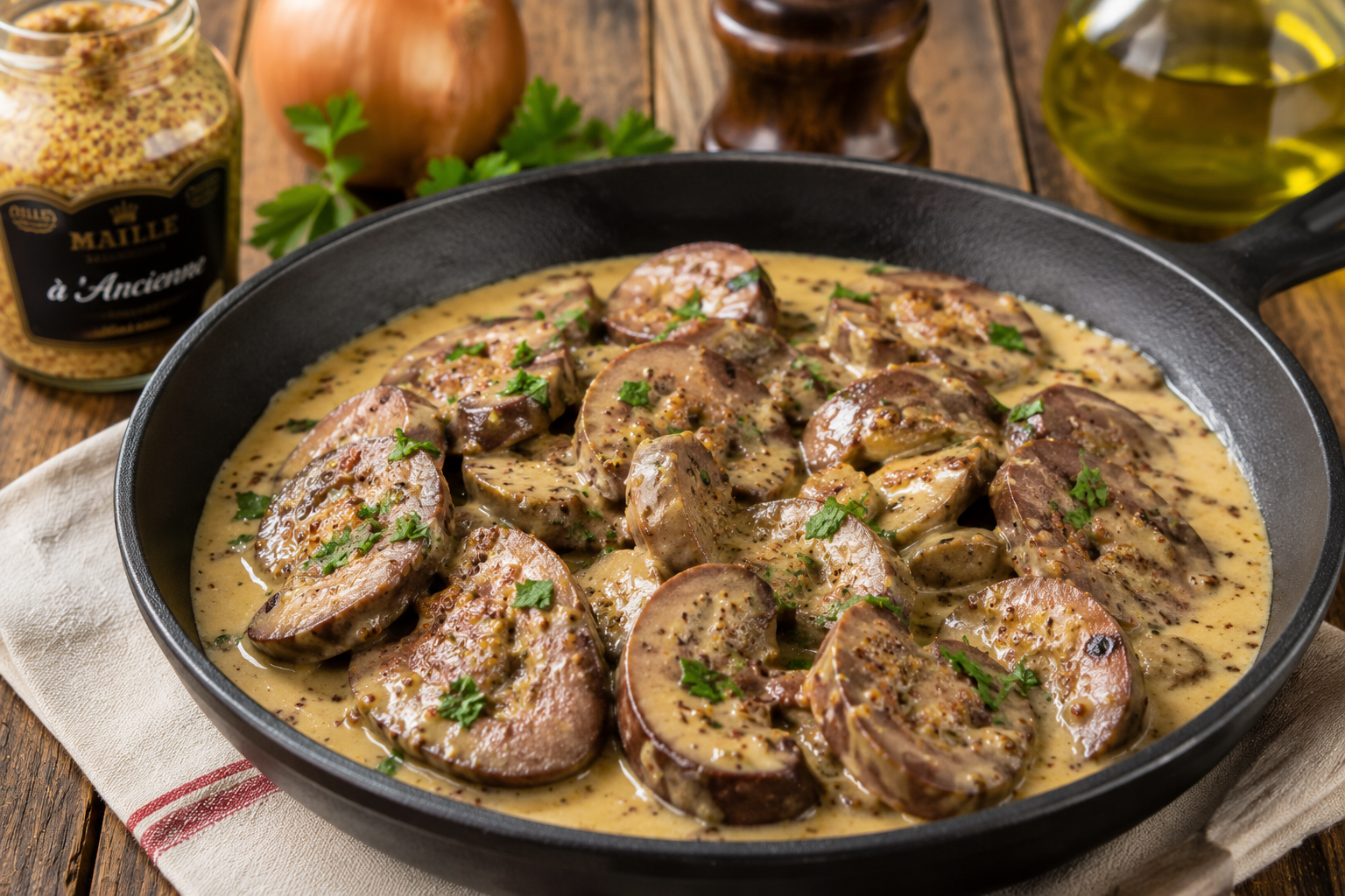 Recette de rognon de boeuf à la moutarde et au Madère Réussissez votre recette de rognon boeuf avec nos astuces de chef ! 🥩 Apprenez à parer, dégorger et cuisiner ce plat tendre au Madère et à la moutarde.