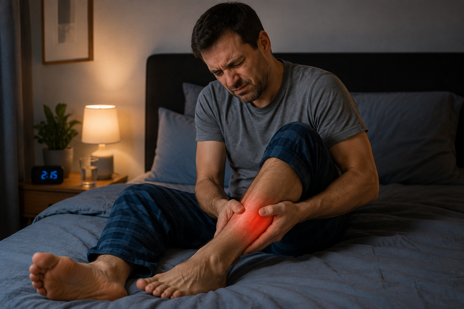 Mal aux jambes la nuit au lit : causes et solutions Comprenez enfin votre mal aux jambes la nuit au lit ! 🌙 Identifiez les causes et découvrez nos gestes simples pour soulager vos douleurs dès ce soir.