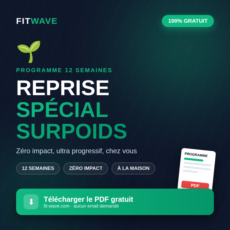 Programme musculation pour obèse PDF gratuit FitWave — 12 semaines zéro impact ultra progressif