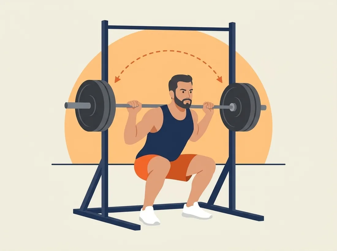 Un athlète réalise un squat à la barre